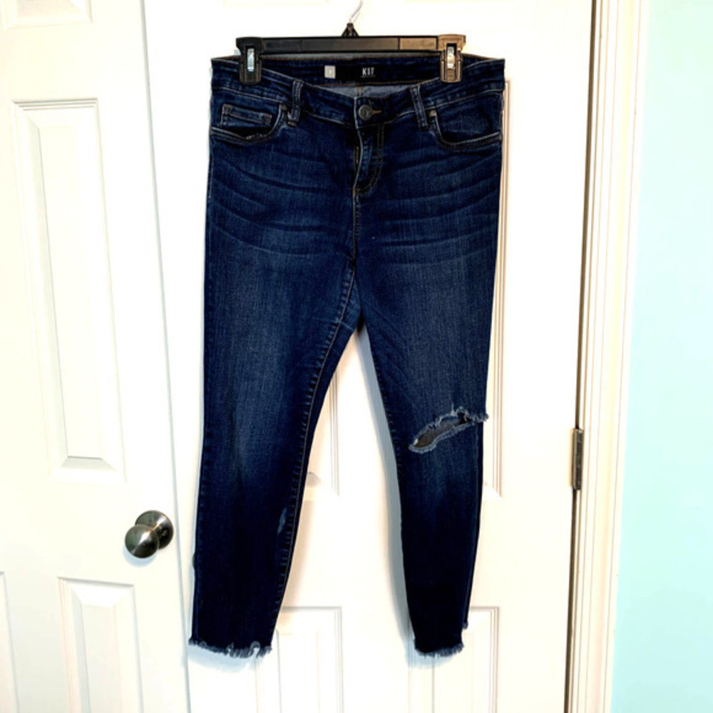 Kut From The Kloth Dark Wash Distressed Skinny Jeans Size‎ 8